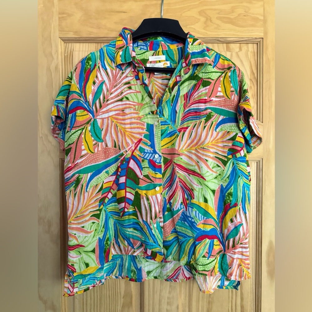 C & C California 100% linen oversized button down shirt